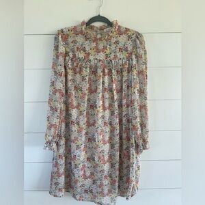 Floral Long Sleeve Dress - Multicolor